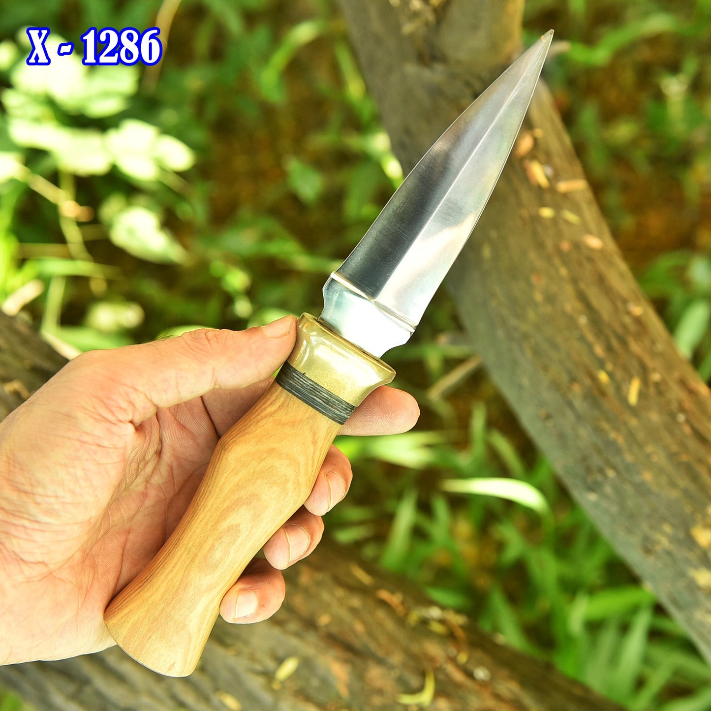 Handmade Damascus Steel Dagger Knife Full Tang Knife With Sheath