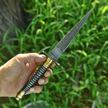 Custom Handmade Damascus Steel Dagger Knife Full Tang Damascus Handle