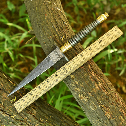 Custom Handmade Damascus Steel Dagger Knife Full Tang Damascus Handle