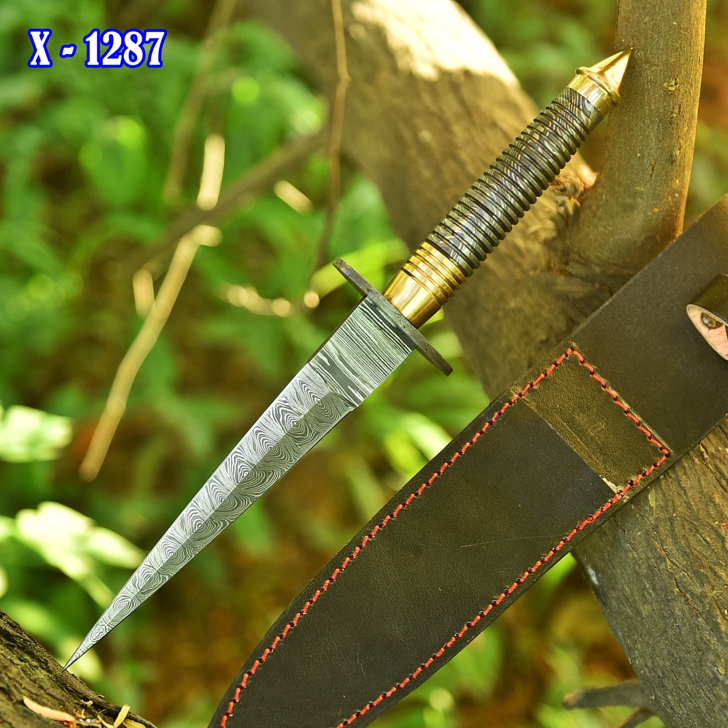 Professional Handmade Damascus Steel Double Edge Dagger Knife EDC