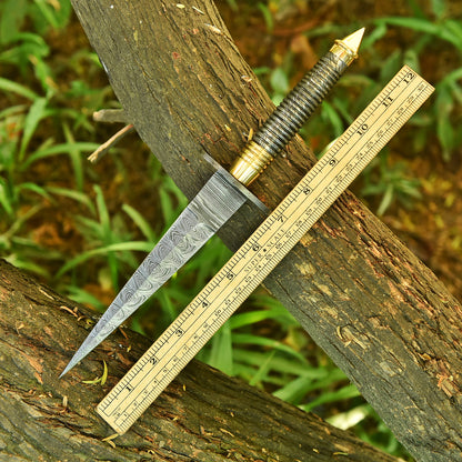 Professional Handmade Damascus Steel Double Edge Dagger Knife EDC
