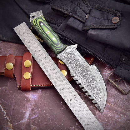 Custom Handmade Damascus Vintage Knife Full Tang Micarta Handle x-172