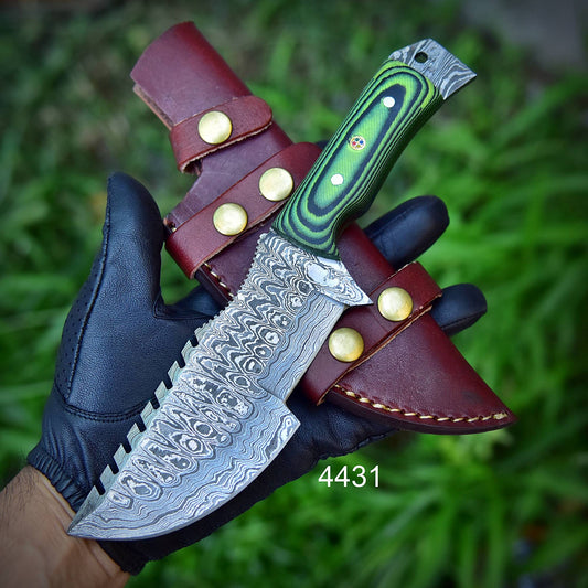 Custom Handmade Damascus Vintage Knife Full Tang Micarta Handle x-172