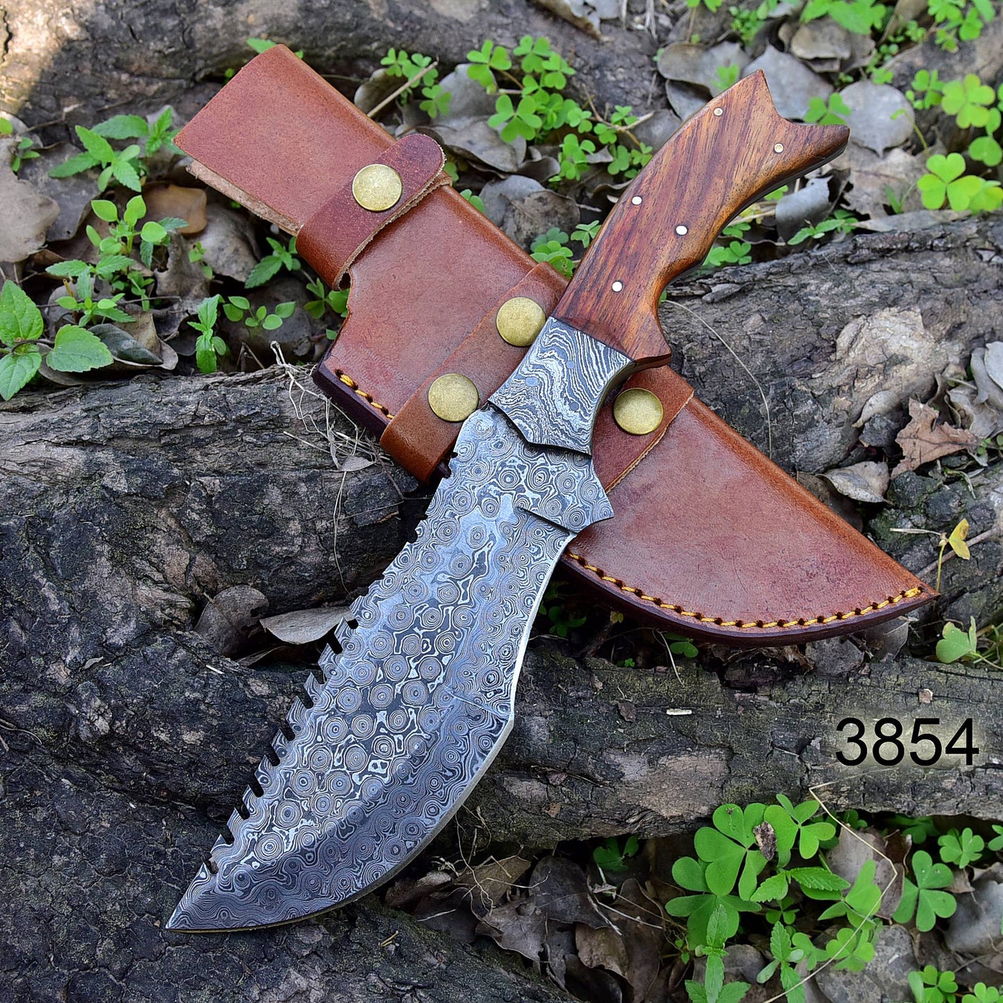 12" Custom Handmade Forged Damascus Steel Hunting Tracker Fix Blade Knife Full Tang