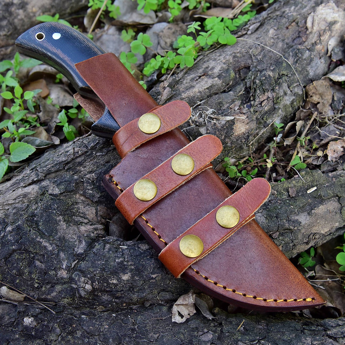 Handmade Damascus Hunting Knife - G10 Micarta Handle x-110