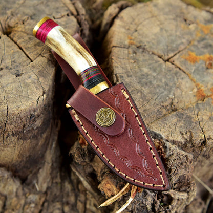 Handmade Damascus Steel Skinner Outdoor Camping Adventure Knife