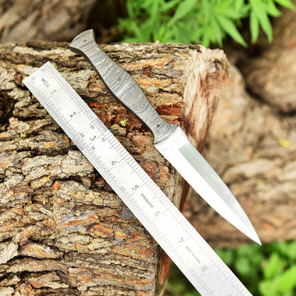 Handmade Carbon 1095 Steel Double Edge Blade Dagger Damascus Handle