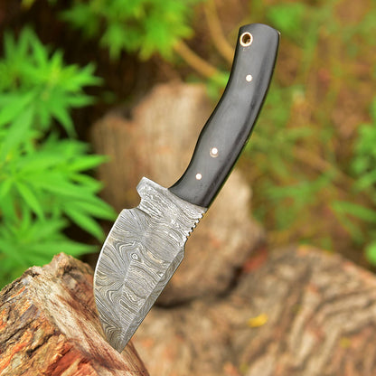 Custom Hand Forged Damascus Steel Fixed Blade Camping Skinner Knife