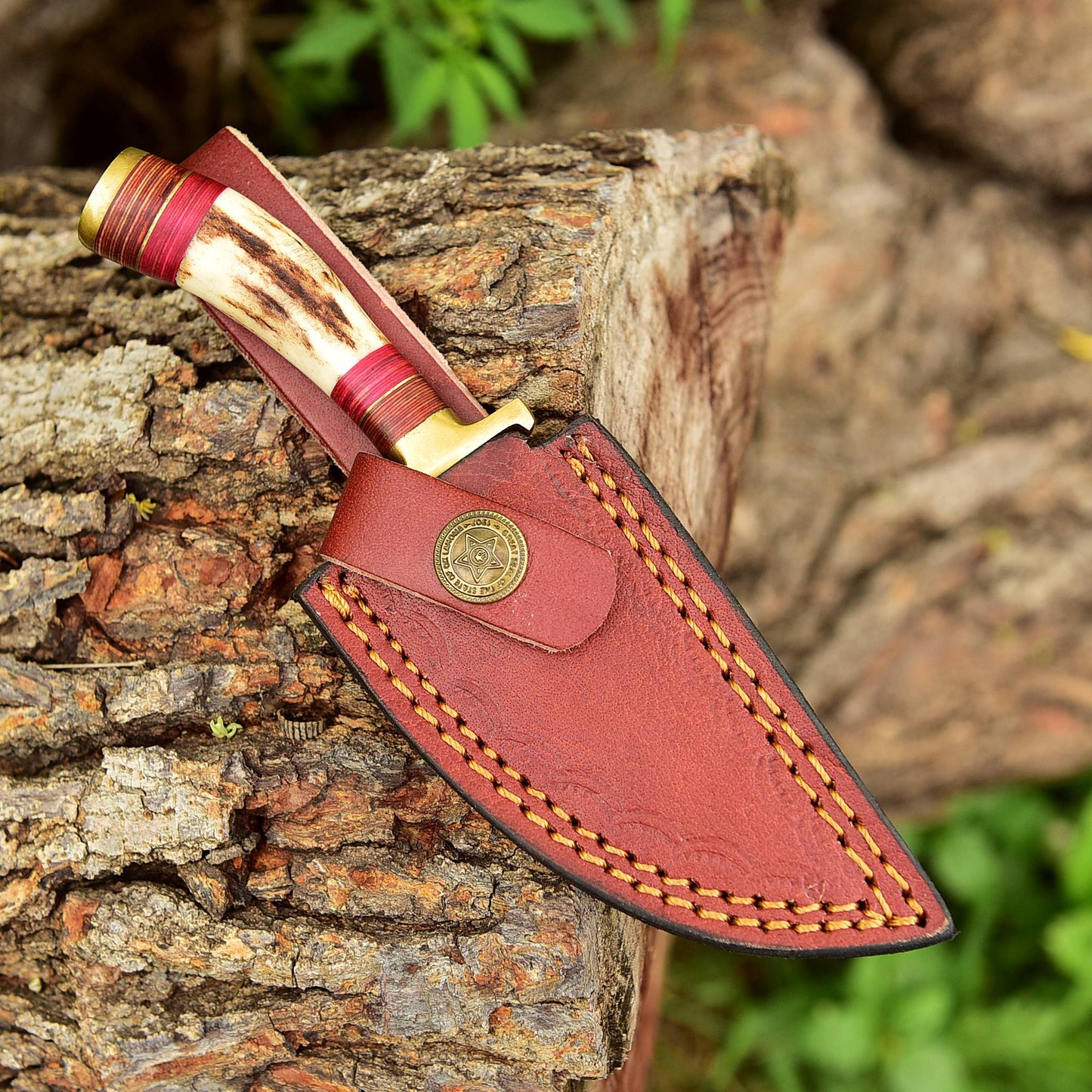 Handmade Damascus Steel Fixed Blade Miniature Skinner Outdoor Knife