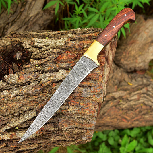 Handmade Damascus Steel Chef Knife Professional Kitchen Knife Wood Handle