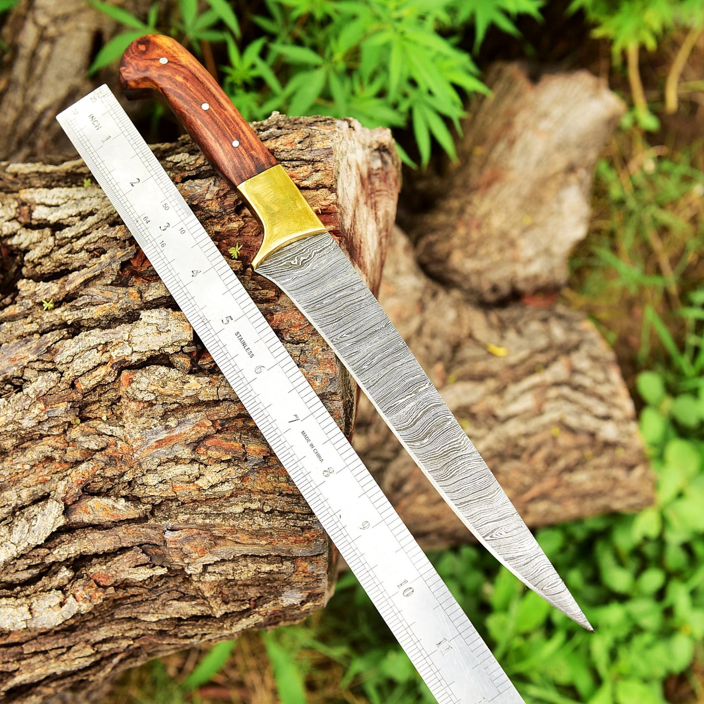 Handmade Damascus Steel Chef Knife Professional Kitchen Knife Wood Handle