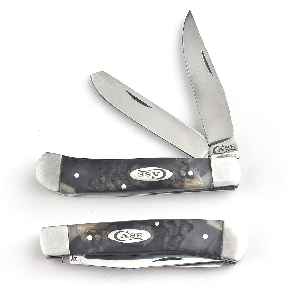 Trapper Pocket Case Knife – Stag Antler Handle – Dual Blade–D2 Steel Folding - USA