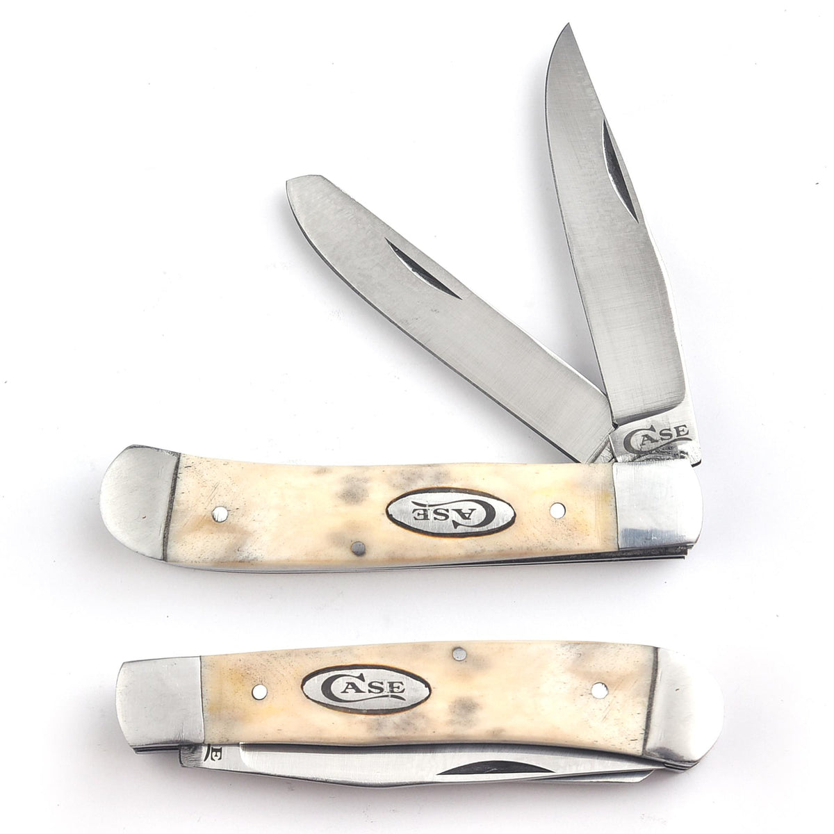 Trapper Pocket Case Knife – Stag Antler Handle – Dual Blade–D2 Steel Folding - USA
