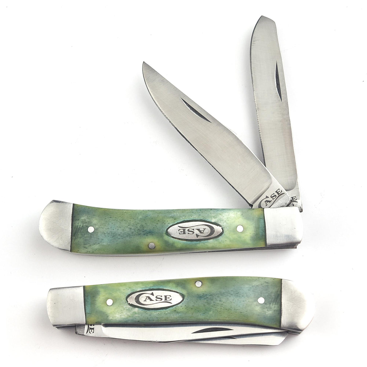 Trapper Pocket Case Knife – Stag Antler Handle – Dual Blade–D2 Steel Folding - USA