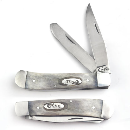Trapper Pocket Case Knife – Stag Antler Handle – Dual Blade–D2 Steel Folding - USA