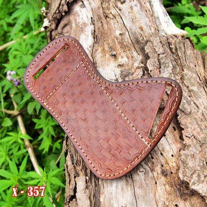 Handmade Full Grain Leather Skinner Knife Fixed Blade Knife Sheath Holster