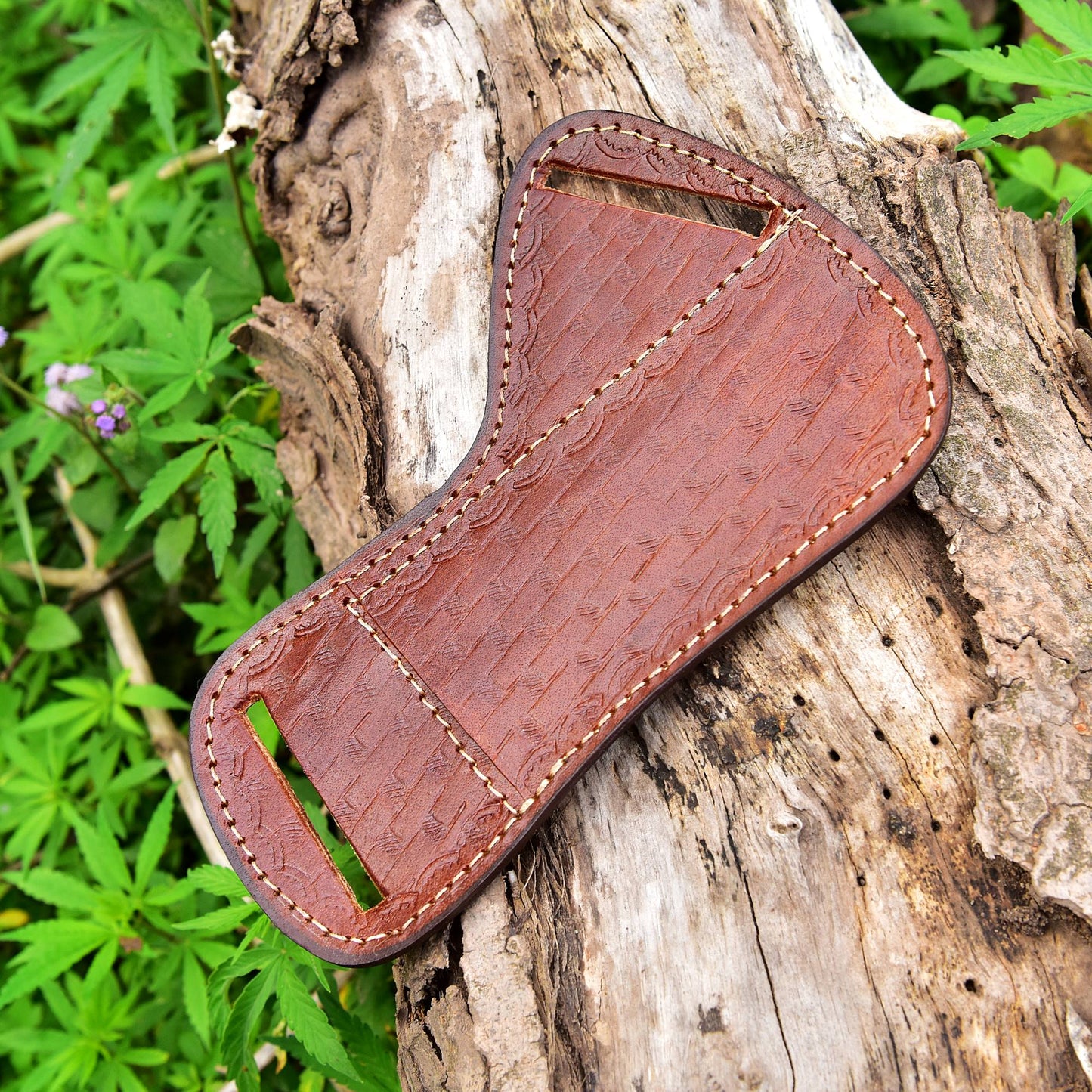Handmade Full Grain Leather Skinner Knife Fixed Blade Knife Sheath Holster