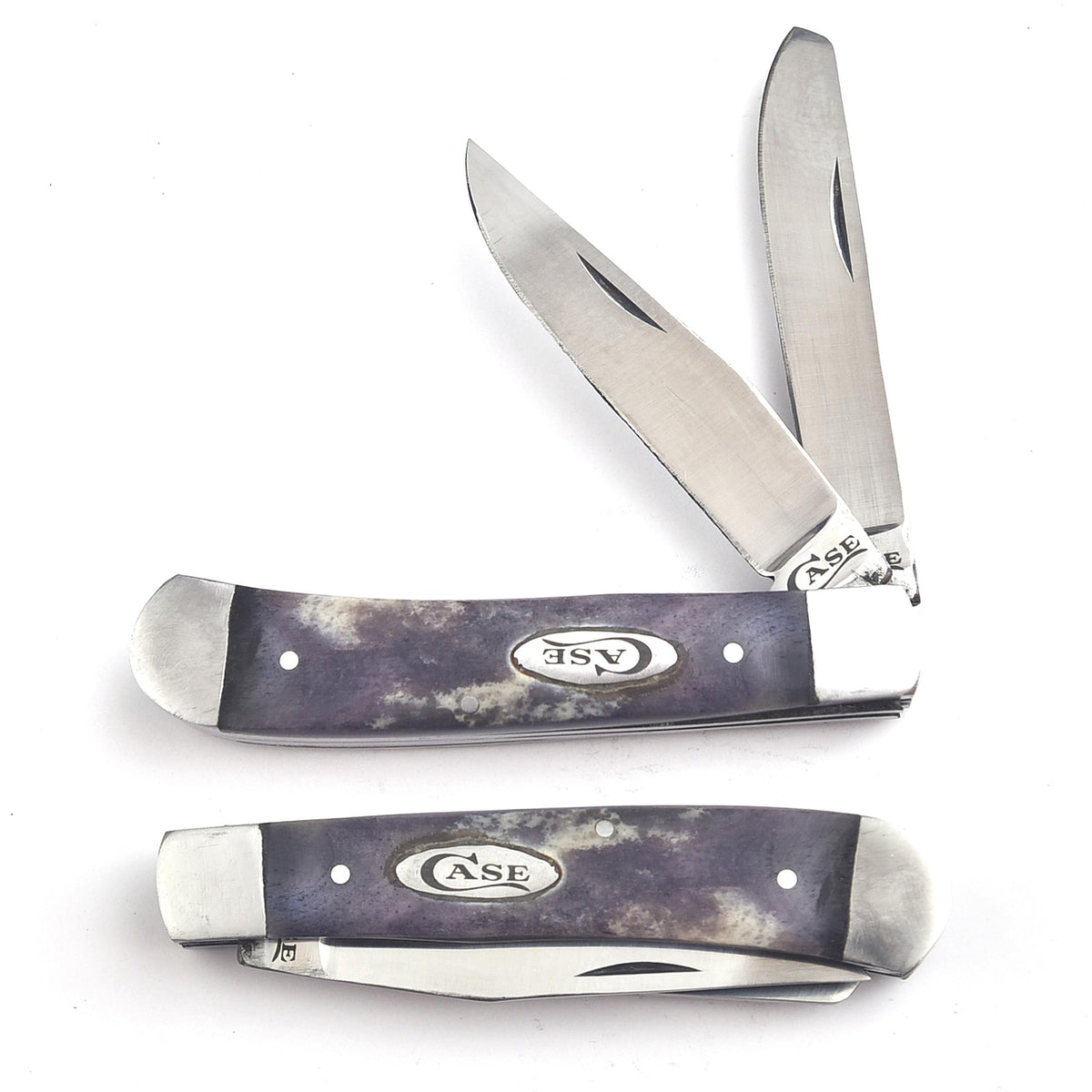 Trapper Pocket Case Knife – Stag Antler Handle – Dual Blade–D2 Steel Folding - USA