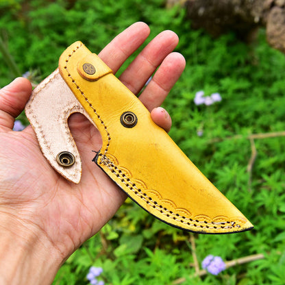 Handmade Genuine Leather Fixed Blade Knife Outdoor Hunting Camping Sheath