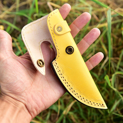 Handmade Genuine Leather Fixed Blade Knife Outdoor Hunting Camping Sheath