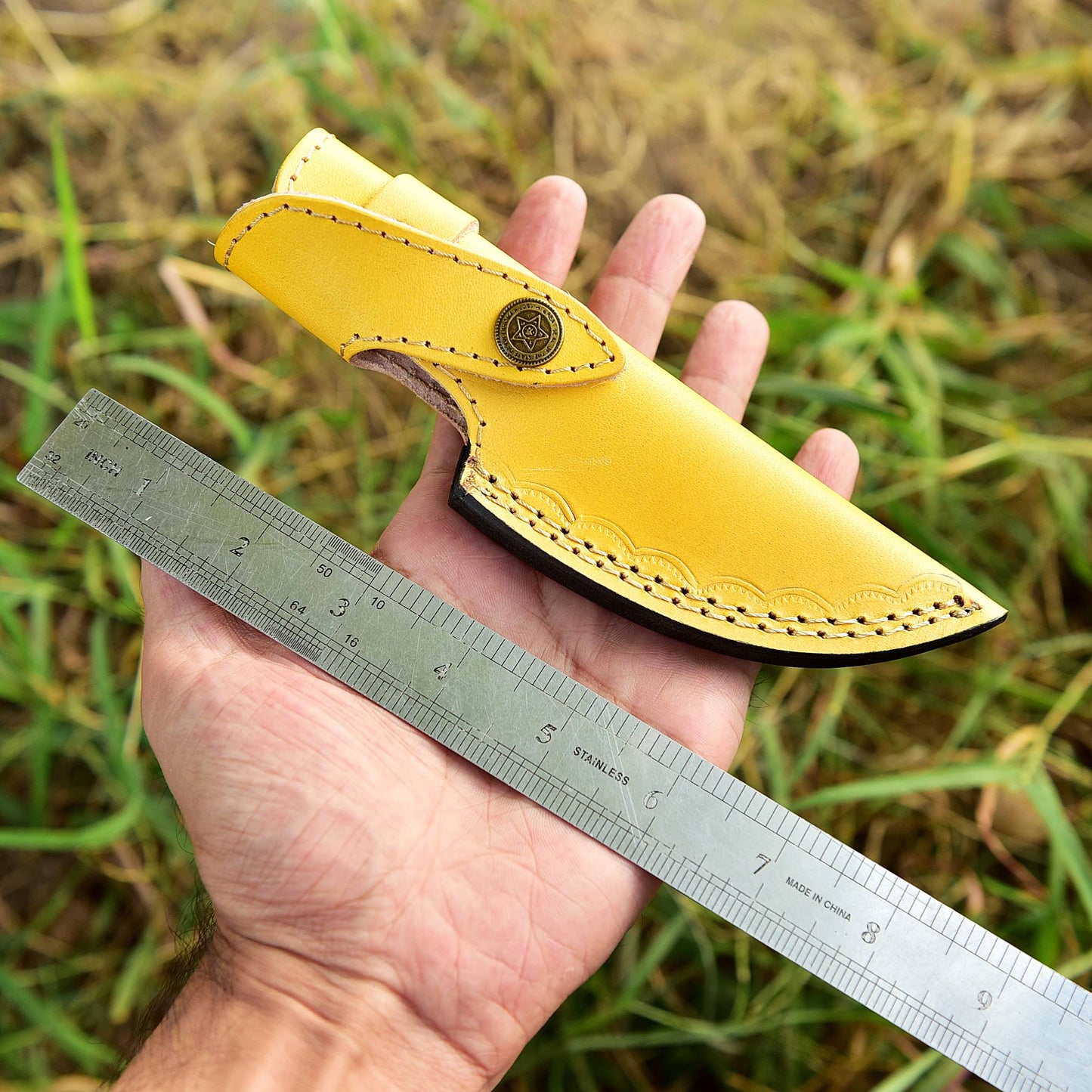 Handmade Genuine Leather Fixed Blade Knife Outdoor Hunting Camping Sheath