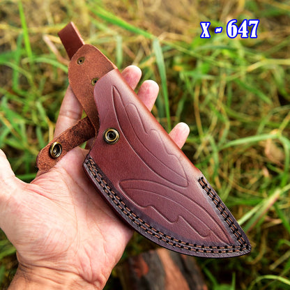 High-End EDC Leather Knife Sheath Fixed Blade Sheath Outdoor Carry