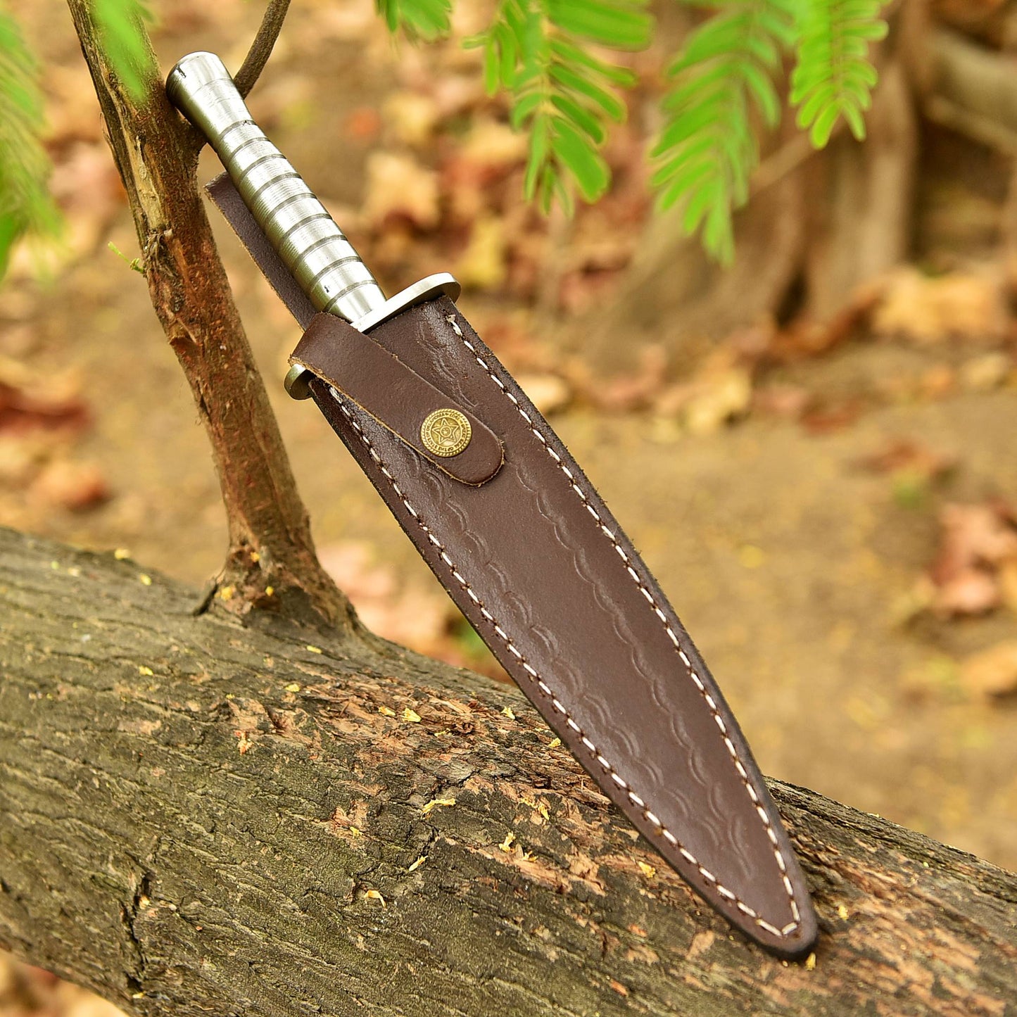 Elite Handcrafted Double Edge Carbon Steel D2 Blade Dagger Steel Handle