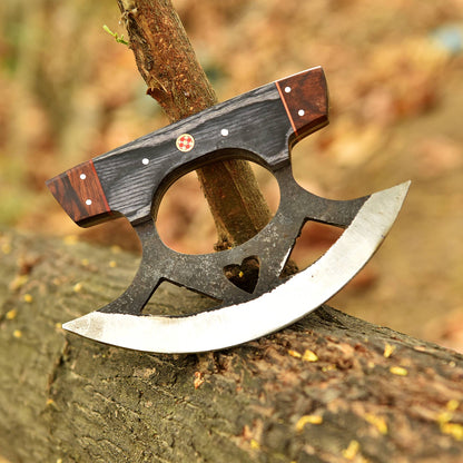 Hand Forged D2 Carbon Steel Blade Ulu Knife Professional Pizza Cutter