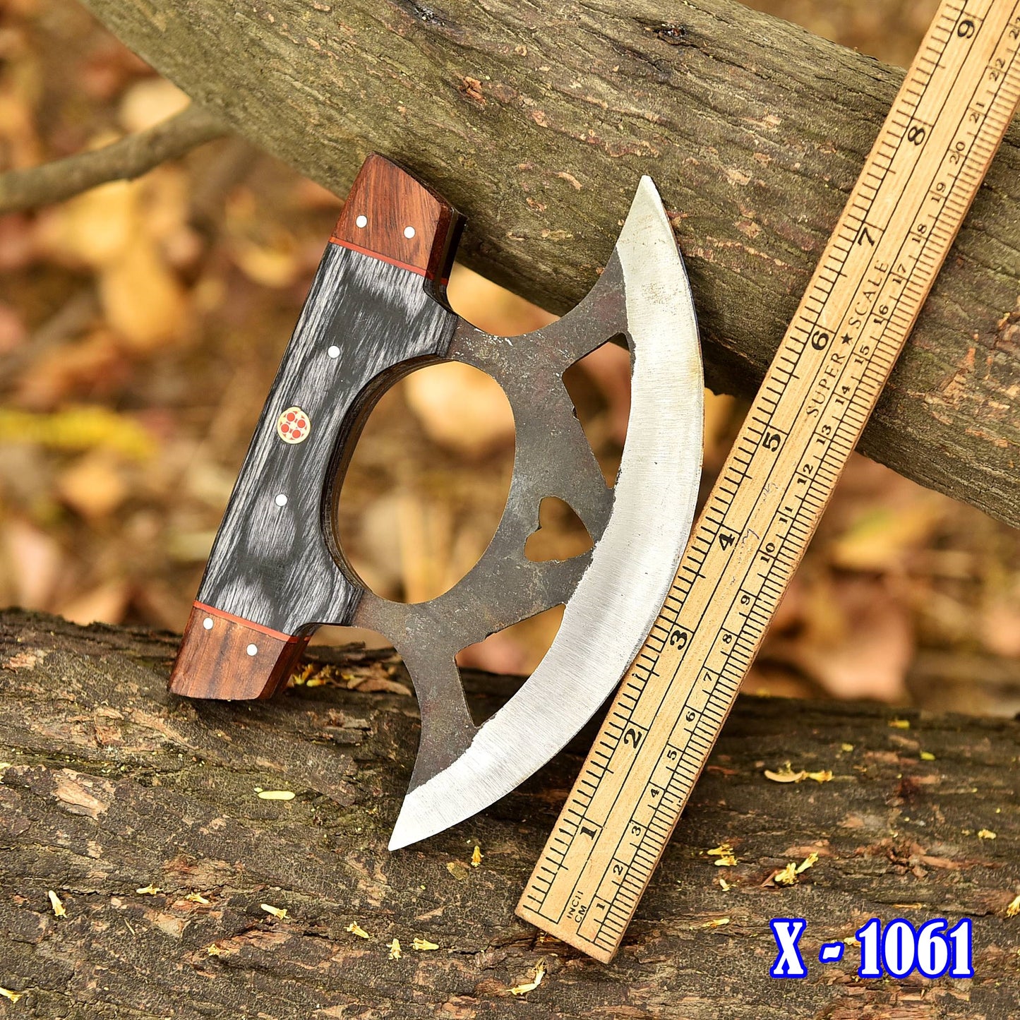 Hand Forged D2 Carbon Steel Blade Ulu Knife Professional Pizza Cutter