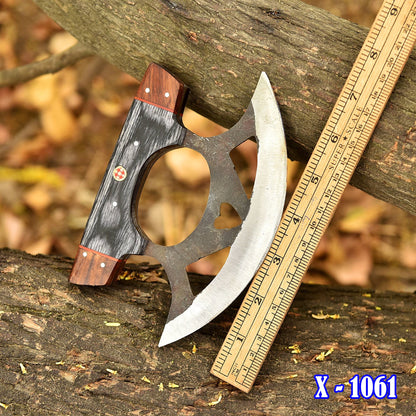 Hand Forged D2 Carbon Steel Blade Ulu Knife Professional Pizza Cutter