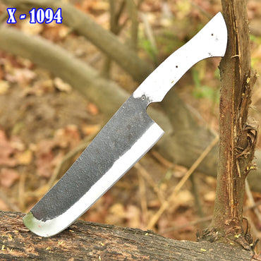 Handcrafted Heavy Duty Carbon Steel Fixed Blade Outdoor Blank Blade Knife