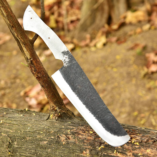 Handcrafted Heavy Duty Carbon Steel Fixed Blade Outdoor Blank Blade Knife