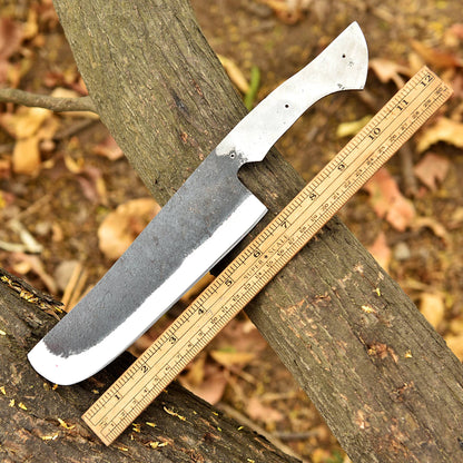 Handcrafted Heavy Duty Carbon Steel Fixed Blade Outdoor Blank Blade Knife