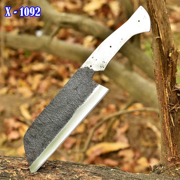 Handmade Carbon Steel D2 Blade Cleaver Blank Blade Full Tang Butcher Knife