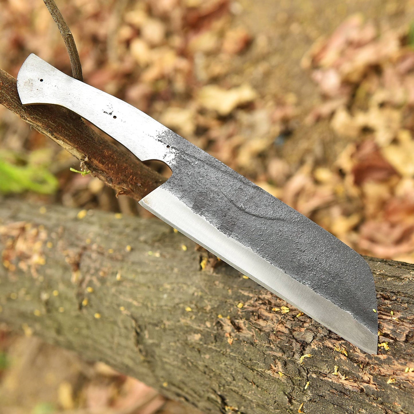 Handmade Carbon Steel D2 Blade Cleaver Blank Blade Full Tang Butcher Knife