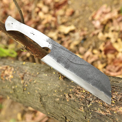 Handmade Carbon Steel D2 Blade Cleaver Blank Blade Full Tang Butcher Knife