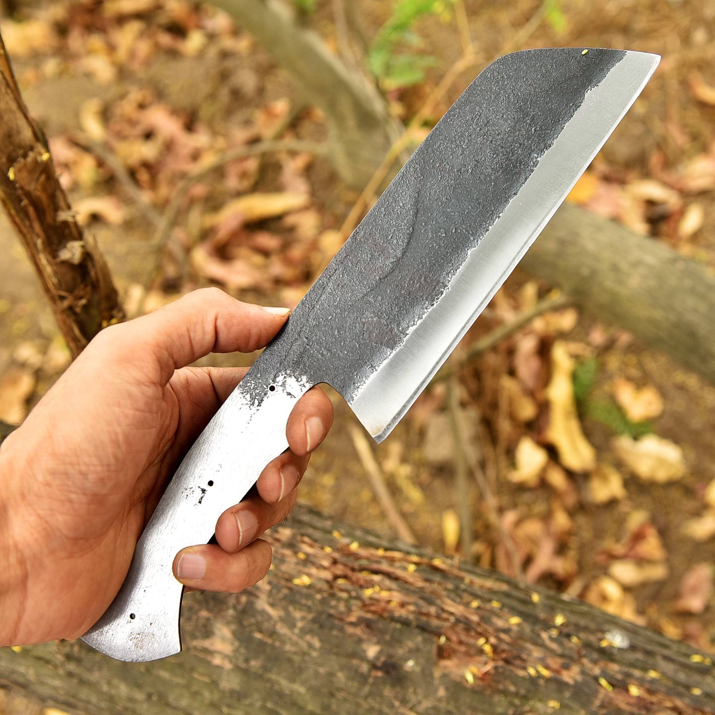 Handmade Carbon Steel D2 Blade Cleaver Blank Blade Full Tang Butcher Knife