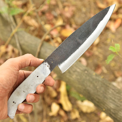 Handmade Carbon Steel Chef Knife Blank Blade Full Tang Kitchen Knife