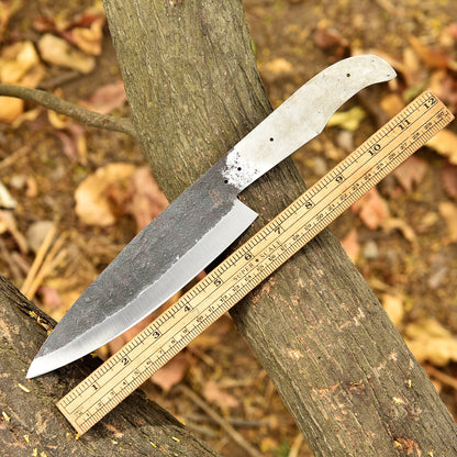 Handmade Carbon Steel Chef Knife Blank Blade Full Tang Kitchen Knife