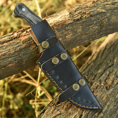 Handmade Forged D2 Steel Tracker Hunting Fixed Blade Knife Full Tang Pakkawood Handle