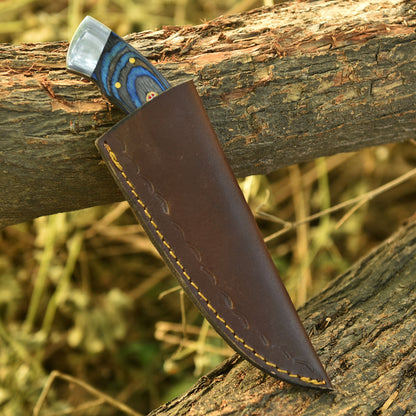 Handmade Carbon Steel Skinner Knife Pakkawood Handle - 8" Full Tang Knife