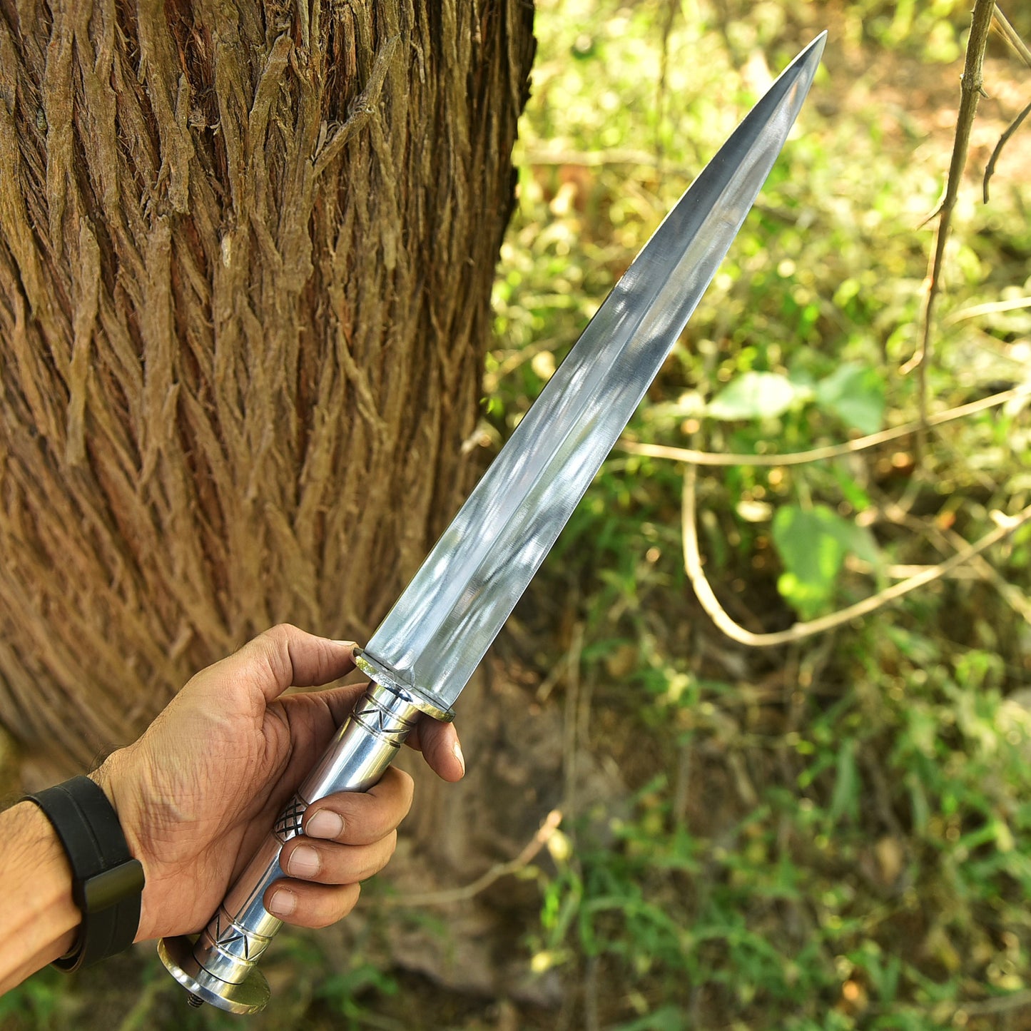 Custom Handmade Carbon Steel Dagger Knife 18" Full Tang Fixed Blade