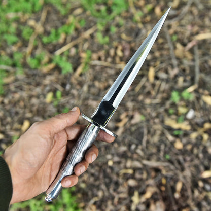 Handmade D2 Carbon Steel Double Edge Fixed Blade Dagger Knife Steel Handle