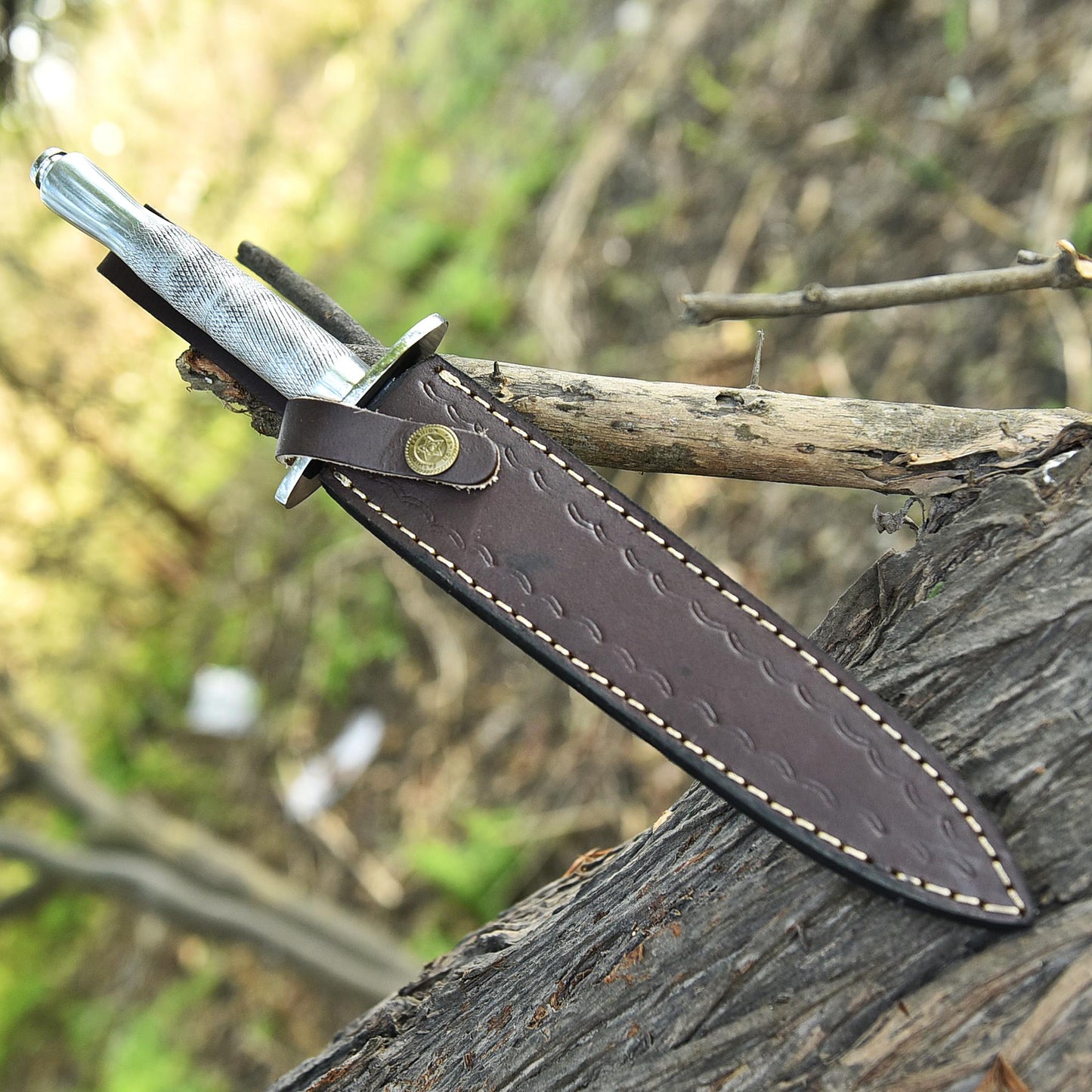 Handmade D2 Carbon Steel Double Edge Fixed Blade Dagger Knife Steel Handle