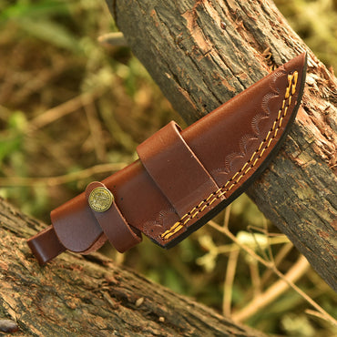 Durable Handmade Cowhide Leather Fixed Blade Knife Outdoor Carry Sheath