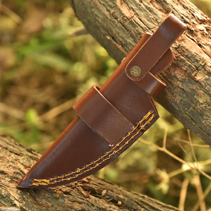 Durable Handmade Cowhide Leather Fixed Blade Knife Outdoor Carry Sheath