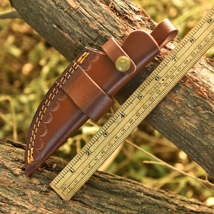 Durable Handmade Cowhide Leather Fixed Blade Knife Outdoor Carry Sheath