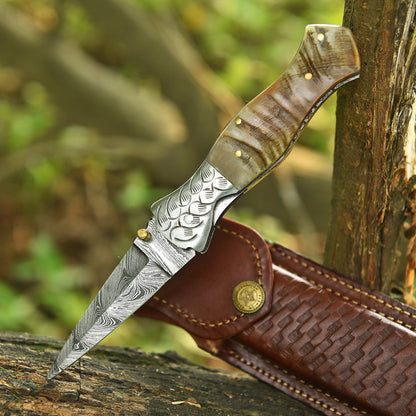 Handmade Outdoor Folding Double Edge Blade Dagger Outdoor Camping Knife