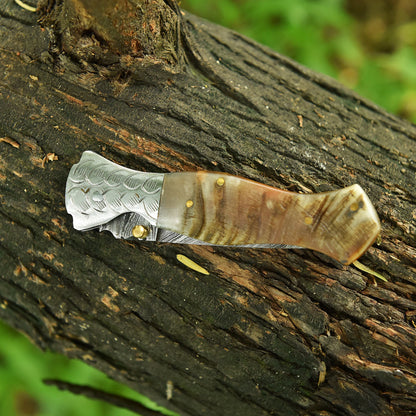 Handmade Outdoor Folding Double Edge Blade Dagger Outdoor Camping Knife