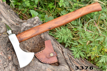 Vikings Spike Head Axe Forged Carbon Steel Axe with Rose Wood Shaft - Viking Axe x-178